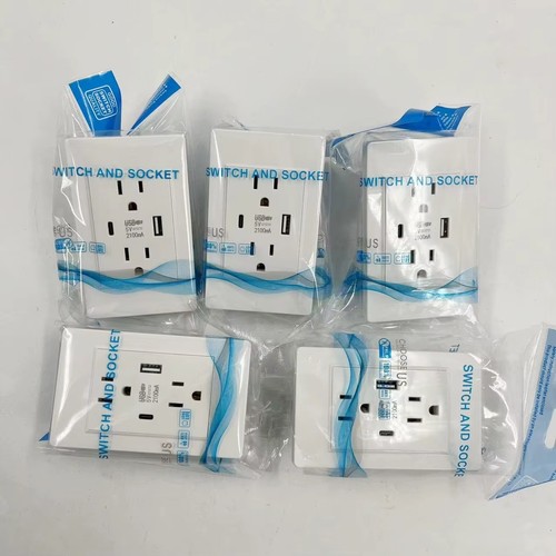 4 Pack Dual USB & Type C Wall Charger Port Electrical Outlet Panel 2.1A 110V - Picture 15 of 15