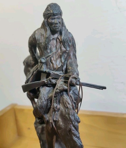 Mountain Man von Frederic Remington heiße Bronzeguss auf Marmorsockel ~ 10" hoch Repo - Bild 6 von 9