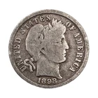 90% Silver 1898 Barber Dime US Coins
