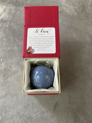 Pier 1 Imports Li Bien Blue Handpainted Christmas Holiday Ornament Peace 2019