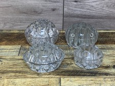 Vintage Clear Glass Dome Flower Frog Lot 4 Pieces