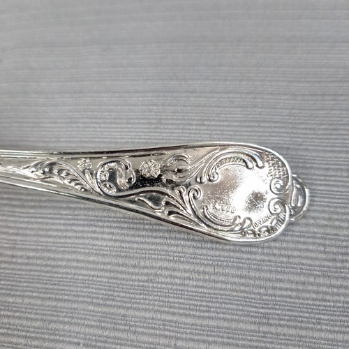 Epzing Silber Teller Besteck 8 Esslöffel Italien V.C.P.C. Swirl Floral 7,75" - Bild 6 von 7