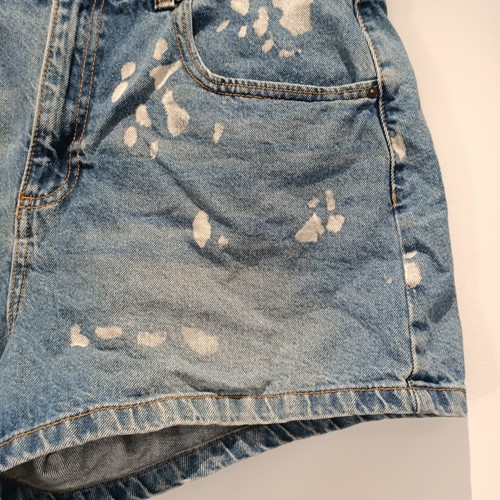 Cotton On Denim Shorts Size 14 Blue Distressed Bleach Look Casual Comfort Street - Picture 5 of 13
