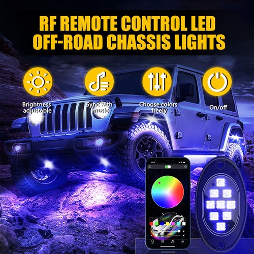 6X RGB Dreamcolor LED Luces Inferior Coche Música Bluetooth APP Control Remoto ED - Imagen 8 de 12