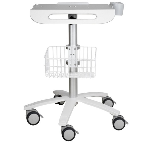 Mobile Ultrasound Scanner Cart Height Adjustable Lockable Wheels Basket Storage - Picture 8 of 17