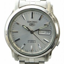SEIKO 5 Wristwatch Automatic Date Calendar Logo 21 Jewels Silver Color 7S26 03S0