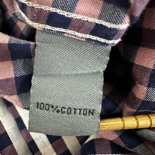 Johnston & Murphy Dress Shirt Mens Medium Purple Gingham Tailored Fit Button Up - Picture 3 of 7