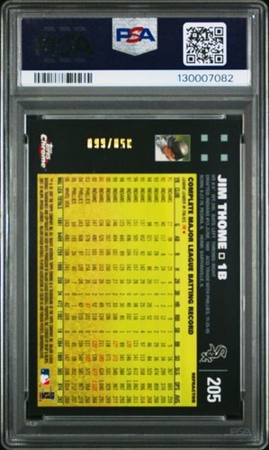 PSA 9 2007 TOPPS CHROME 205 JIM THOME WHITE REFRACTOR - Picture 2 of 2