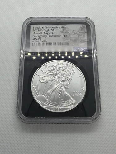 2021 (P) Silver 1oz U.S. Silver Eagle Type 1 NGC MS69. Spots/Haze.