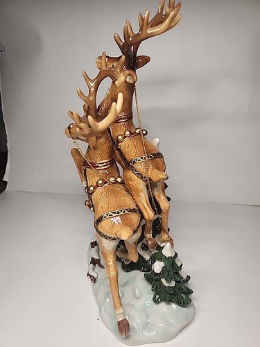 Juego Papá Noel y Reno 2003 Porcelana Grandeur Noel Edición Coleccionista con Caja - Imagen 11 de 20