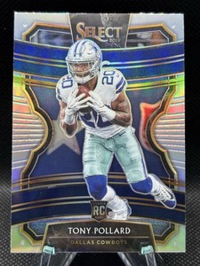 2019 Select Football Tony Pollard RC Silver Prizm Dallas Cowboys no. 99