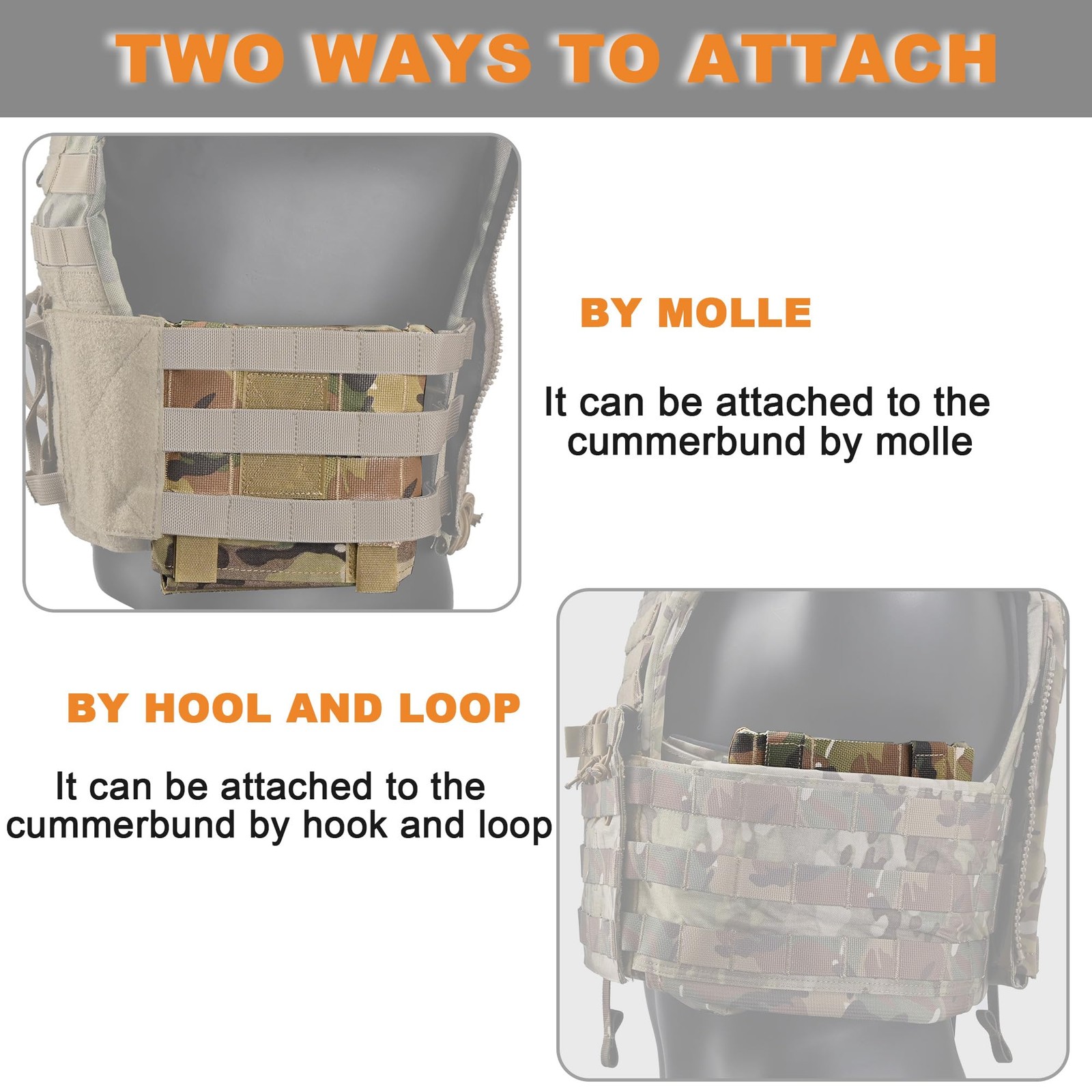 MOLLE Side Plate Pouch Set, Tactical Vest Cumberbund Plate Carrier, Pack of 2