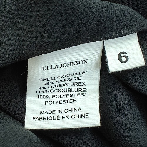 Ulla Johnson Kaia Rüschen One Shoulder Kleid Gr. 6 Seide Metallic Batik Boho - Bild 11 von 13