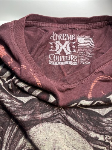 Graphic Affliction Xtreme Couture Tshirt Maniche Corte Uomo Taglia XL Vintage - Foto 3 di 10