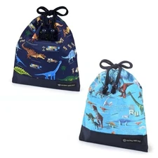 COLORFUL CANDY STYLE Drawstring Lunch Bags Set of 2 Different Patterns