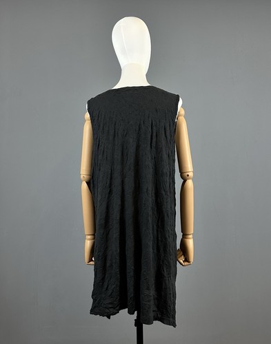 BARBARA SPEER Black Lagenlook Sleeveless Blouson Tunic Midi Dress Size 2 - Picture 5 of 11