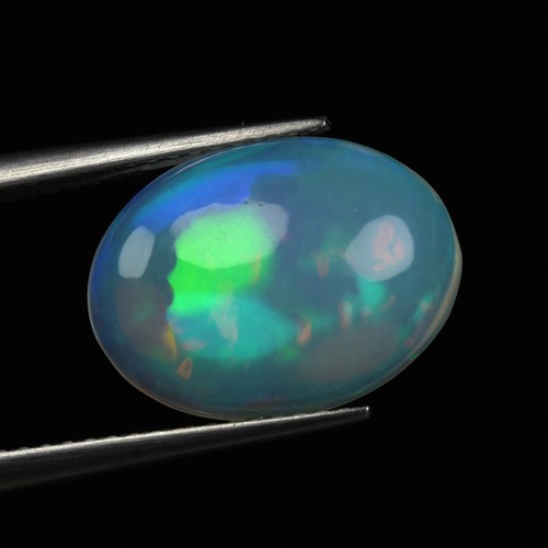 3.04 Ct Oval 14 X 10 mm Rainbow Multi Flashy Harlequin Solid Welo Opal - Picture 2 of 2