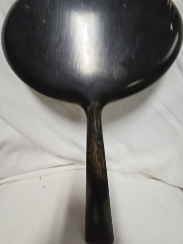 Vintage Hand Held 8.5” Wooden Oval Mirror with Beveled Glass Distressed - Picture 14 of 19