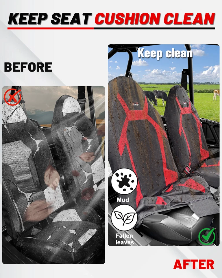 Waterproof RZR Seat Cover For Polaris RZR XP 1000 2014-2023 /RZR RS1 2018-2022 - Image 4 of 4