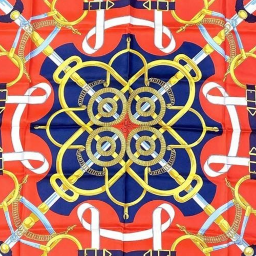 HERMES Scarf Carre 90 silk Pellier 2 made in France 413 - Picture 2 of 9