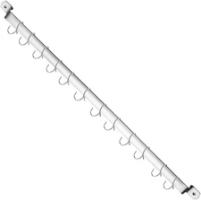 Kitchen Utensil Rail Organizer Wall Mounted Gourmet Rack with 14 Hooks Hanging