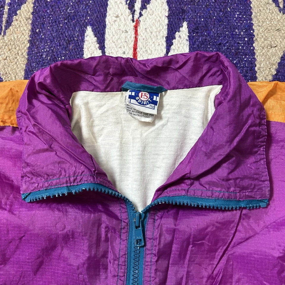 Chaqueta De Colección Años 90 Pro Spirit Colorblock Naranja Azul Púrpura Juvenil XL Foto 4 de 4