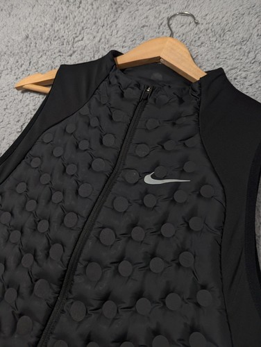 Nike Aeroloft Gilet Womens Medium Black Down Fill Running Vest Body Warmer - Picture 2 of 16