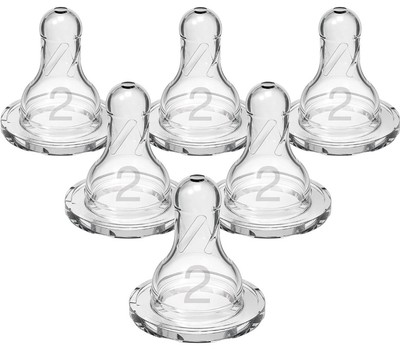 Dr. Brown s Natural Flow Level 2 Narrow Baby Bottle Silicone Nipple 6 Pack