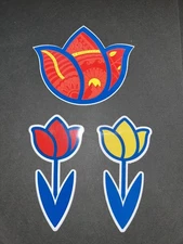 Dutch Bros Rare Set Of Three Tulip Stickers