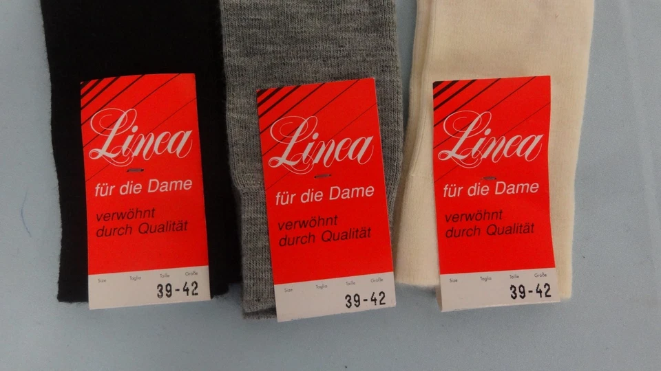 LINEA - 3 x Kniestrümpfe für Damen Gr. 39-42 - NEU - Bild 2 von 4