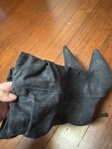 💜💜💜 ZARA Denim Blue Pointy Toe Stiletto Heels Ankle Boots Size 39 Or 9 - Picture 19 of 24