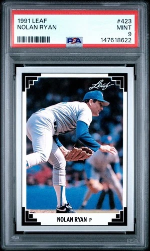 1991 Leaf Nolan Ryan #423 PSA 9 Texas Rangers MLB Baseball Base Set Trading Card