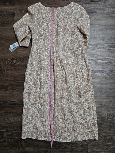 Alex Evenings Women's L Neck Knee-length 3/4 Sleeve Sheath Dress - Picture 9 of 12