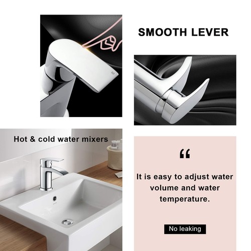 Set Rubinetto Miscelatore Bagno e Lavabo con Fessura Pop Up Cascata Rifiuti - Foto 5 di 5