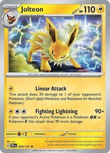 Pokemon Jolteon - 029/131 - Holo Rare NM-Mint Prismatic Evolutions