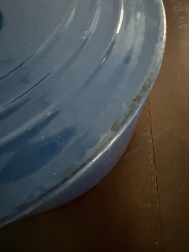 Vintage Le Creuset Blau Emaille Dutch Oven 22 Französisches Gusseisen 3,5 Quart - Bild 4 von 5