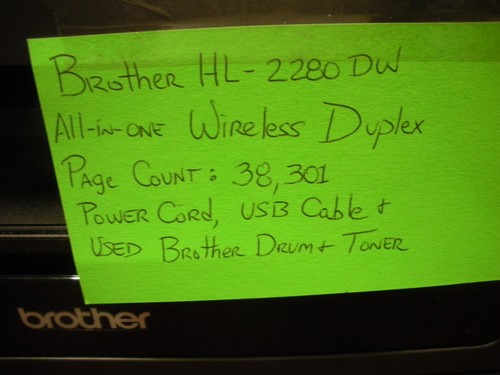 Brother DCP-2280DW Wireless All-in-One Duplex Printer Page Count  38,301 - Picture 2 of 9