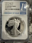 2025 S Silver American Eagle S$1 NGC PF70 UC First Day Of Issue Encapsulated