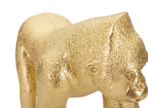 Dekofigur Gorilla laufend in edler Goldoptik Fell fein strukturiert H 21,8 cm - Bild 4 von 6
