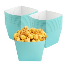 Square Turquoise Paper Snack Box - with Window - 200 Count