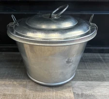 Vintage Metal Steamed Pudding or Ice Cream Mold w/ Lid 5x6 Smooth