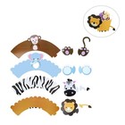  12 Sets Baby Shower Cake Decorations Cupcake Holder Cups Wrappers