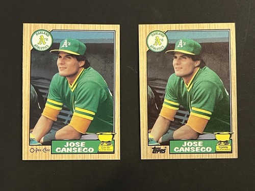 Jose Canseco Lot 1987 Topps & OPC O-Pee-Chee ROOKIE CUP #247 #620 Oakland A's - Bild 1 von 2