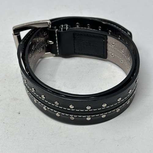 Michael Kors Wide Brown & Gold Studded Leather Belt - Women's Size Small - Picture 5 of 9