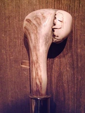 walking stick DEER ANTLER handle VINE SPIRALED wood shaft HANDCRAFTED IN THE USA