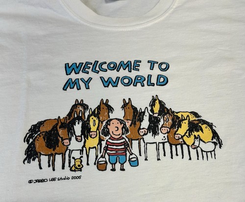 Vintage 2005 Jared Lee Studio Comic T Shirt Unisex XL Horses Welcome to My World