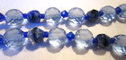 Blue Crystal Bead Necklace Faceted Transparent Flat Front & Back Crystals