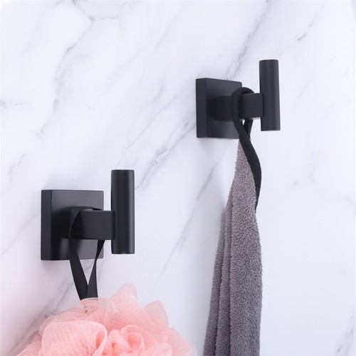 Black Toewl Hooks Stainless Steel Wall Hooks for Hanging Bathroom Towel Holder - Picture 9 of 11