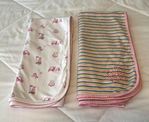 2 Girl Baby Blankets by Kissy Kissy Golf + Baby Bgosh Stars Stripes Butterfly - Picture 2 of 19