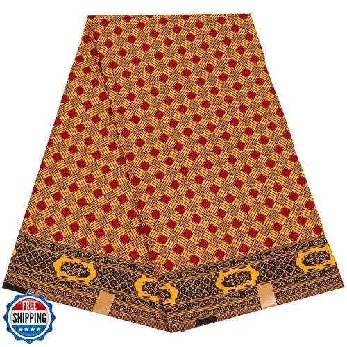 BintaRealWax African Fabric 6 Yard Printed Wax Cloth African Ankara Ethnic Fa - Picture 1 of 5